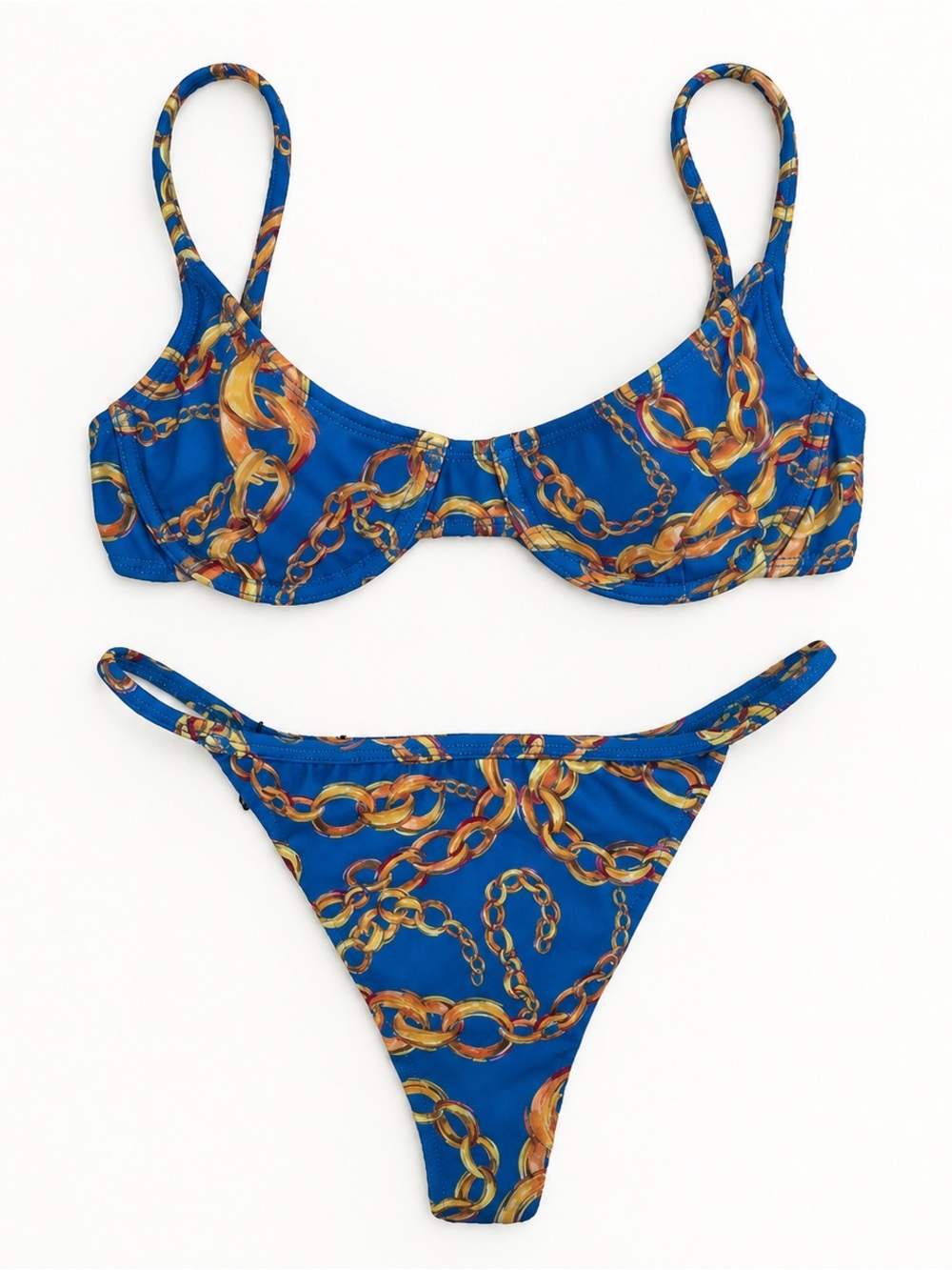 Bayu the Label Melati Bikini Set in Chain Blue